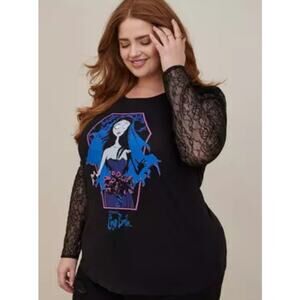 Torrid Corpse Bride Sweater Size 5X Black Lace Sleeves Heritage Whimsygoth READ